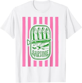 Les Sardines fisherman aesthetic coastal sardine Tinned Fish T-Shirt