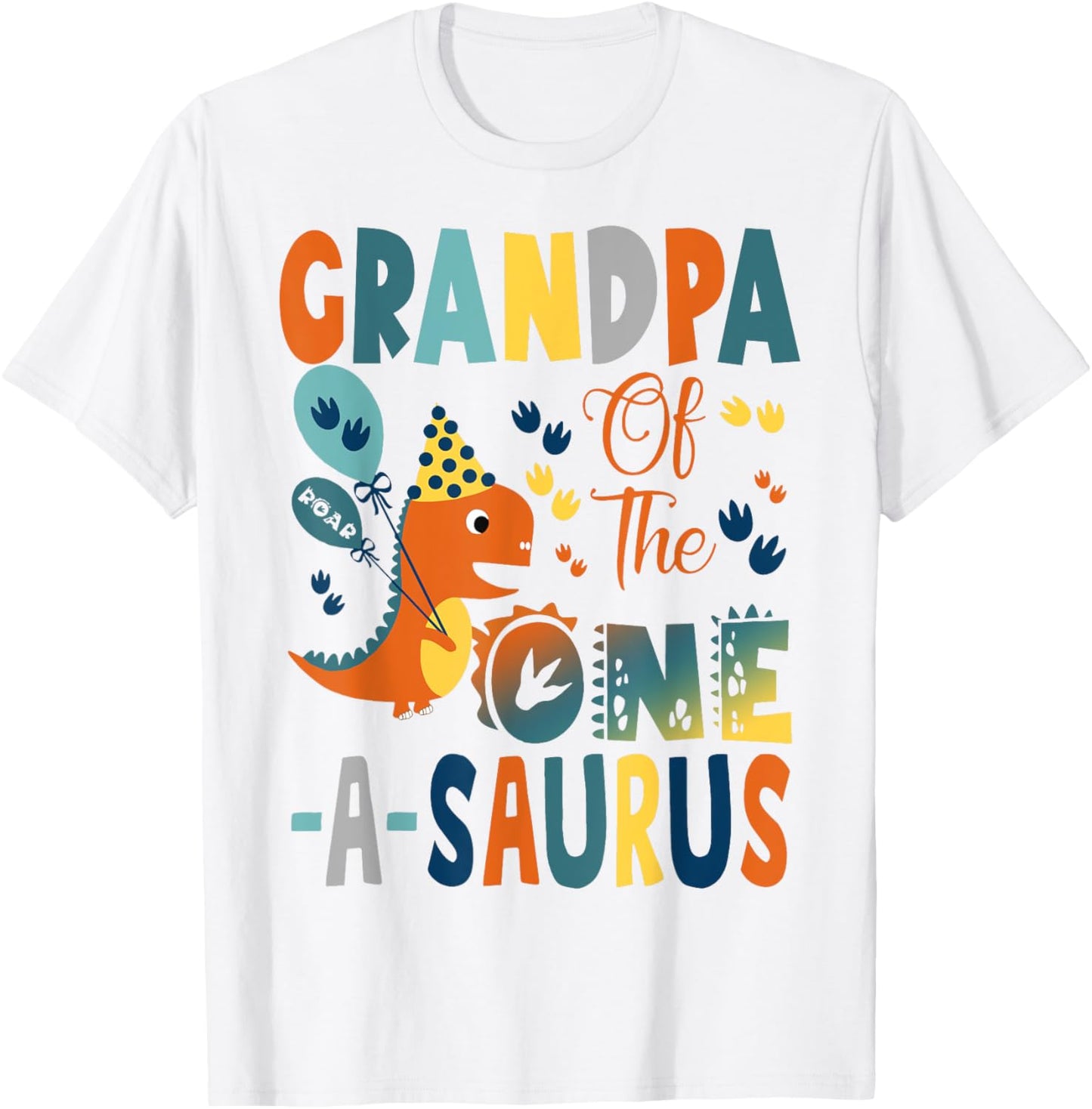 Grandpa Of The One-A-Saurus 2Nd Birthday Dinosaur Party T-Shirt