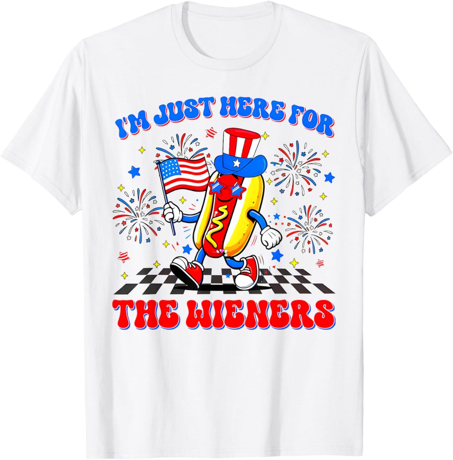 I'm Just Here For The Wieners Hotdog Patriotic 4th Of July T-Shirt