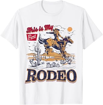 Western Country Cowboy Texas Cowgirl This is My First Rodeo T-Shirt