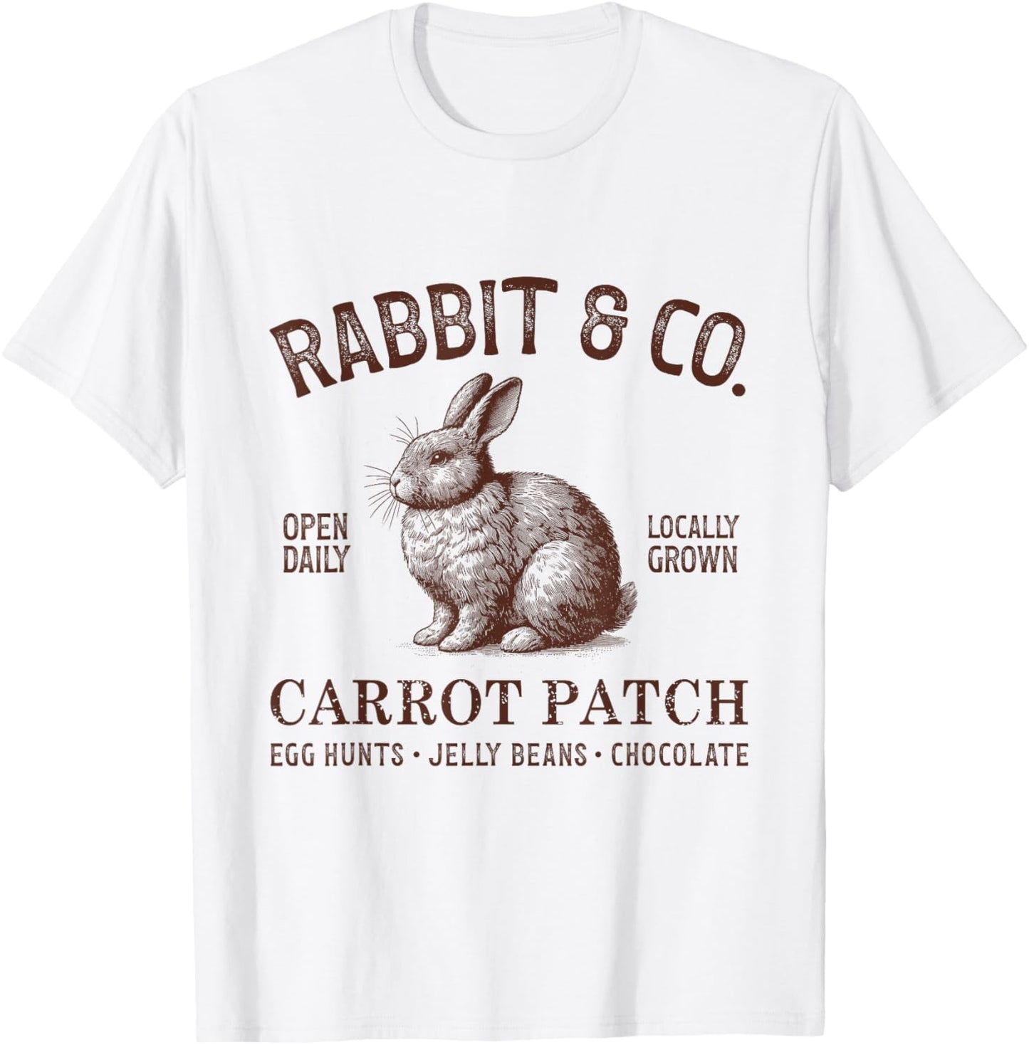 Retro Vintage Rabbit Carrot Patch Easter T-Shirt