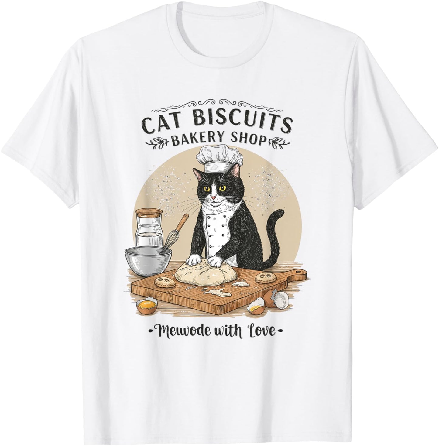 Cat Bakery Knead Em Funny Kitty Biscuits T-Shirt