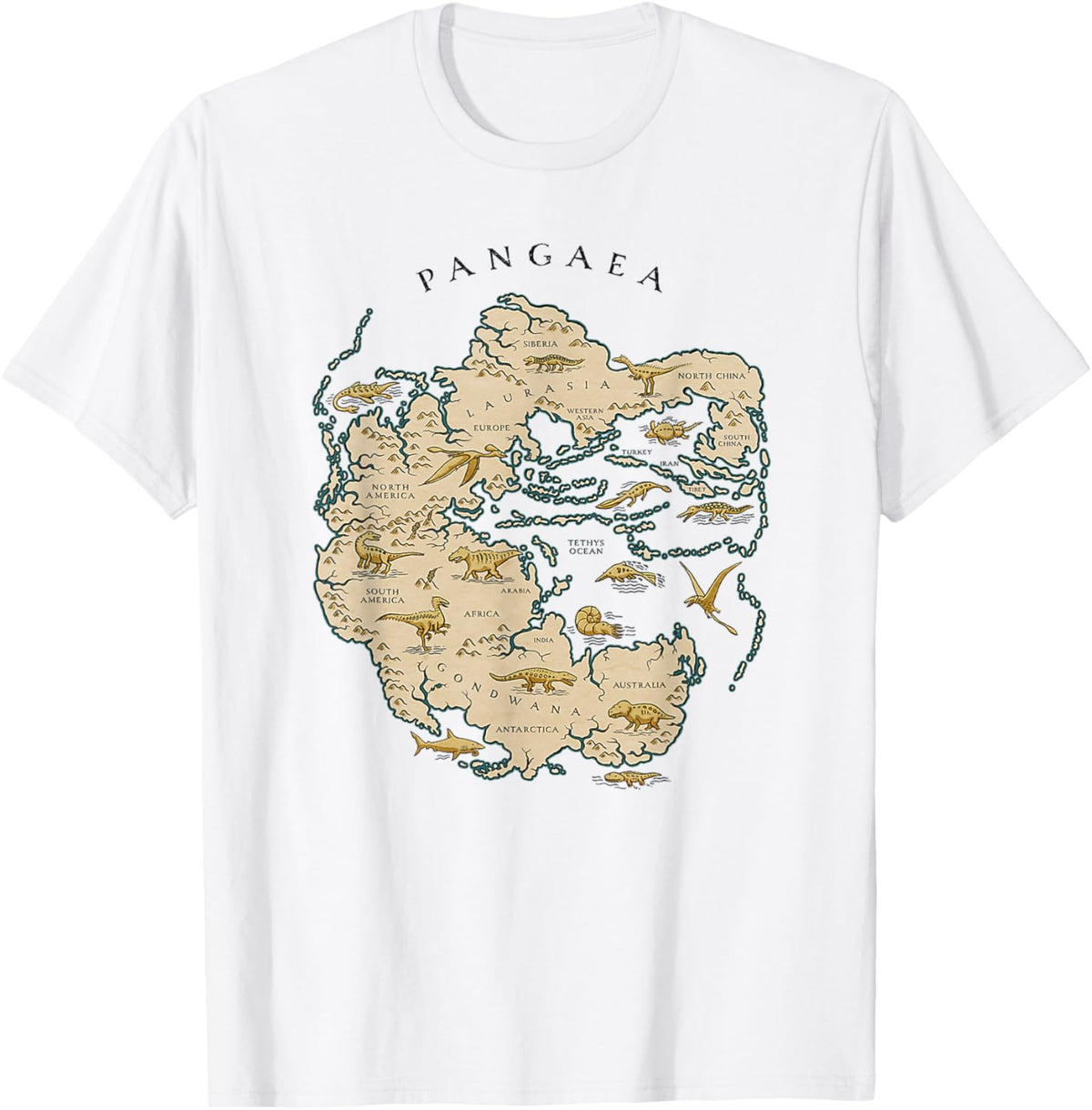 Map of the Supercontinent Pangaea T-Shirt T-Shirt