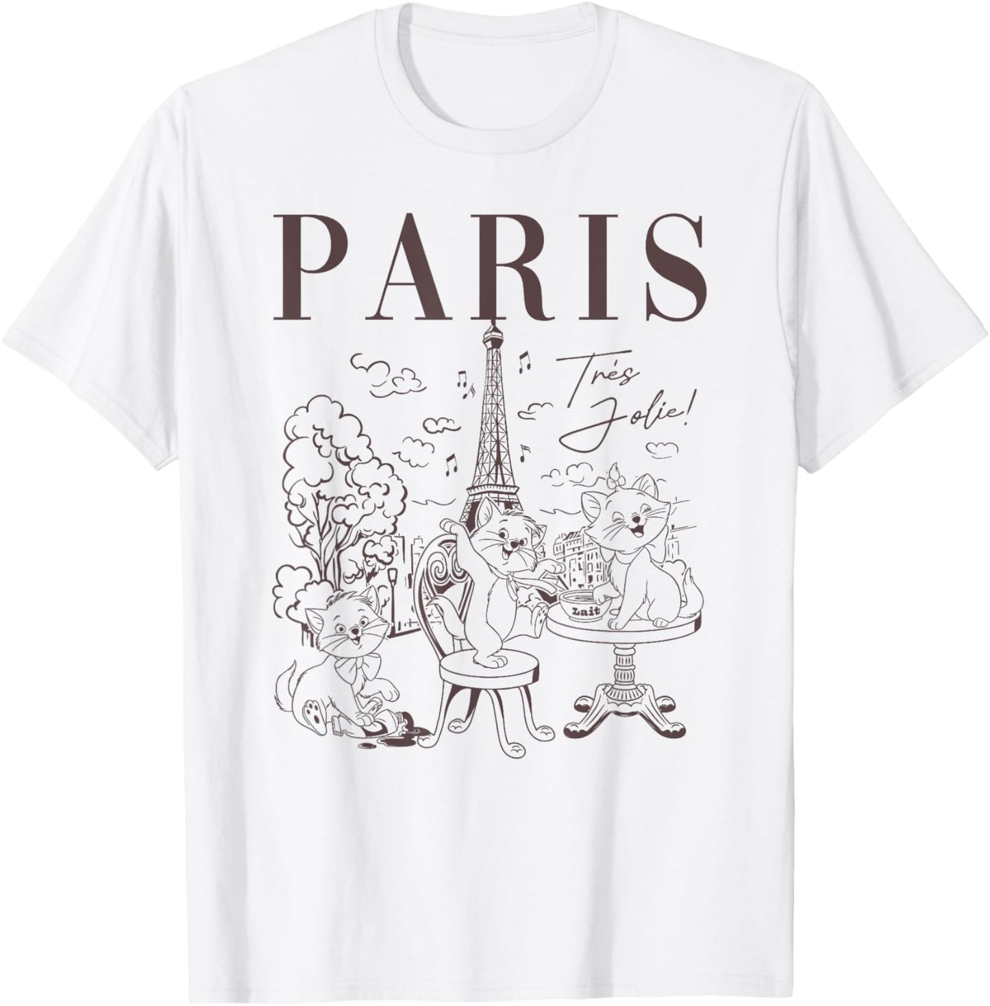 Disney The Aristocats Marie Tolouse And Berlioz In Paris T-Shirt