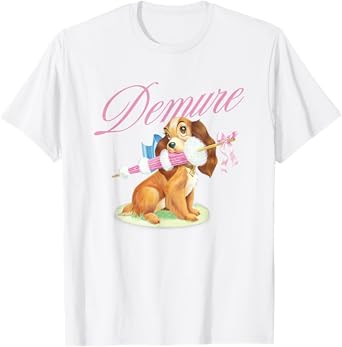 Disney Lady and the Tramp Cute Lady Demure Sketch Chest Logo T-Shirt