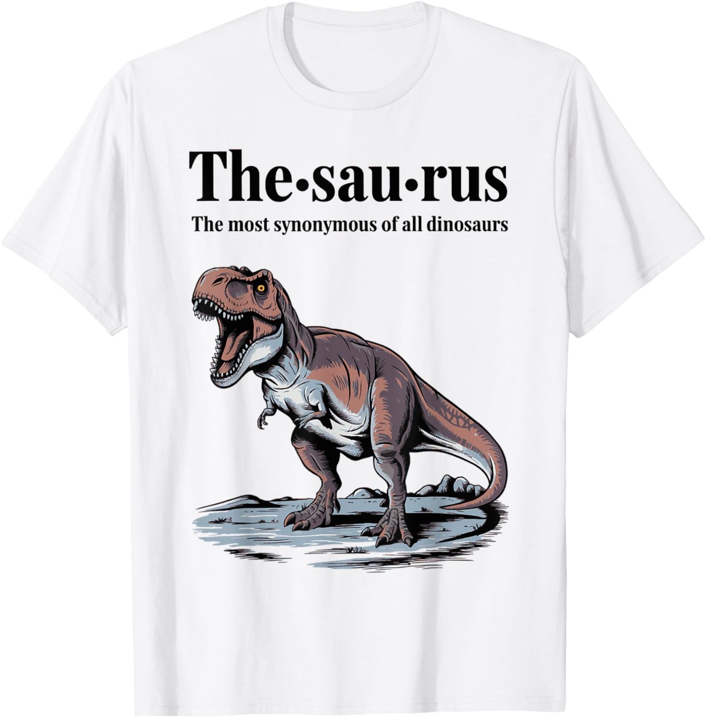 The Saurus Funny Grammar Dinosaur T-Shirt