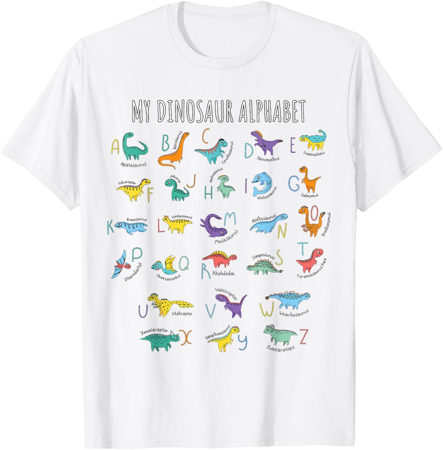 My Dinosaurs Alphabet ABC Dino Identification Educational T-Shirt