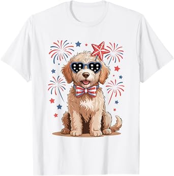 Golden Retriver 4th of July American Flag USA Patriotic T-Shirt