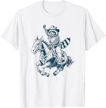 Funny Cowboy Raccoon Rodeo T-Shirt