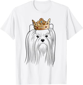 Biewer Terrier Dog Wearing Crown Men Women Girls Kids T-Shirt