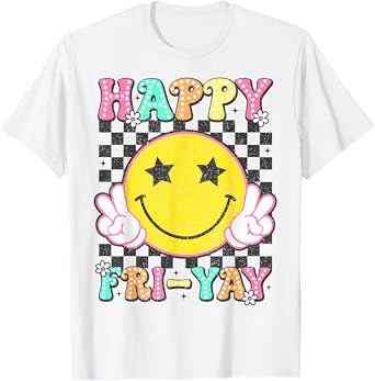 Happy Fri-Yay Groovy Teacher Friday Weekend Fri Yay T-Shirt
