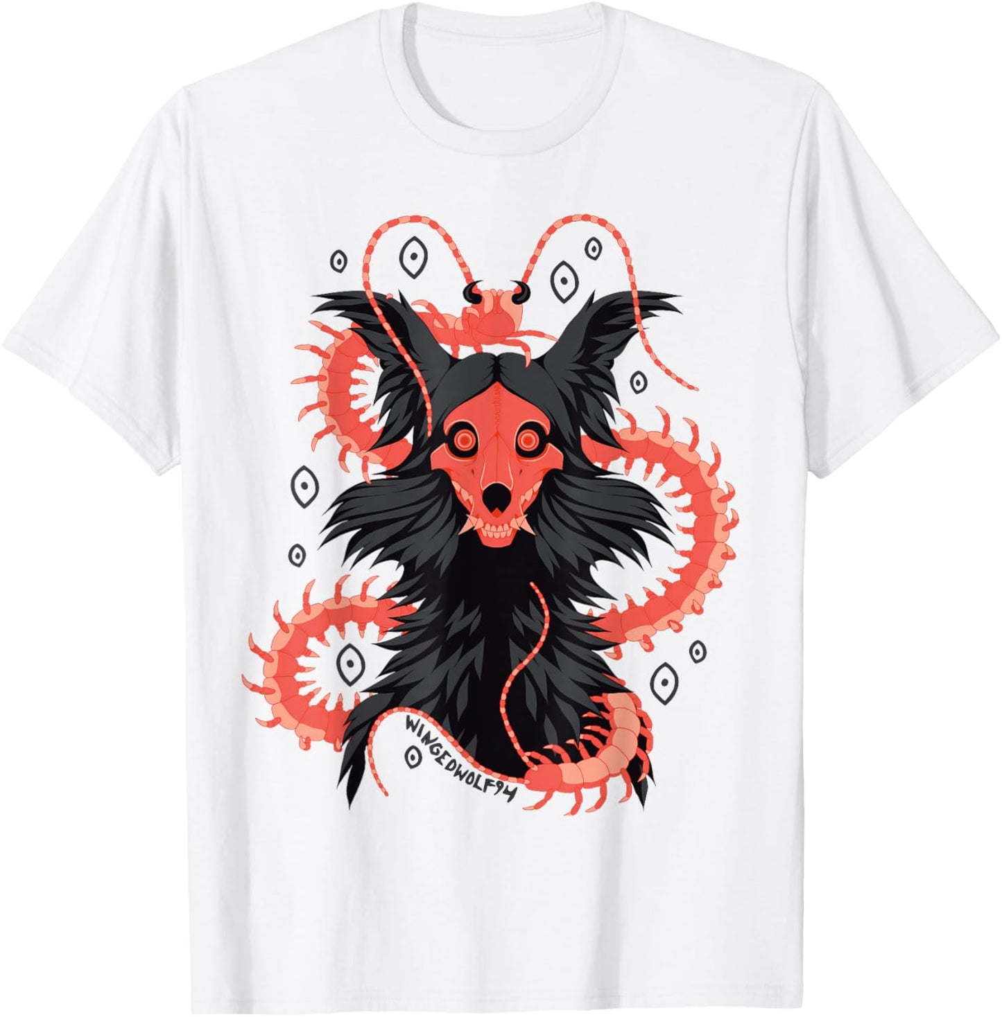 Centipede Skull Dog - Indie Artist Designed Fandom Merch T-Shirt
