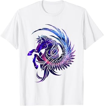 Mystical Pegasus starry sky T-Shirt