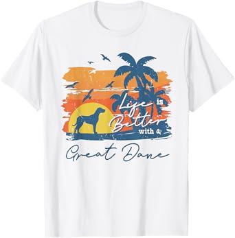 Great Dane Life is Better Vintage Sunset T-Shirt