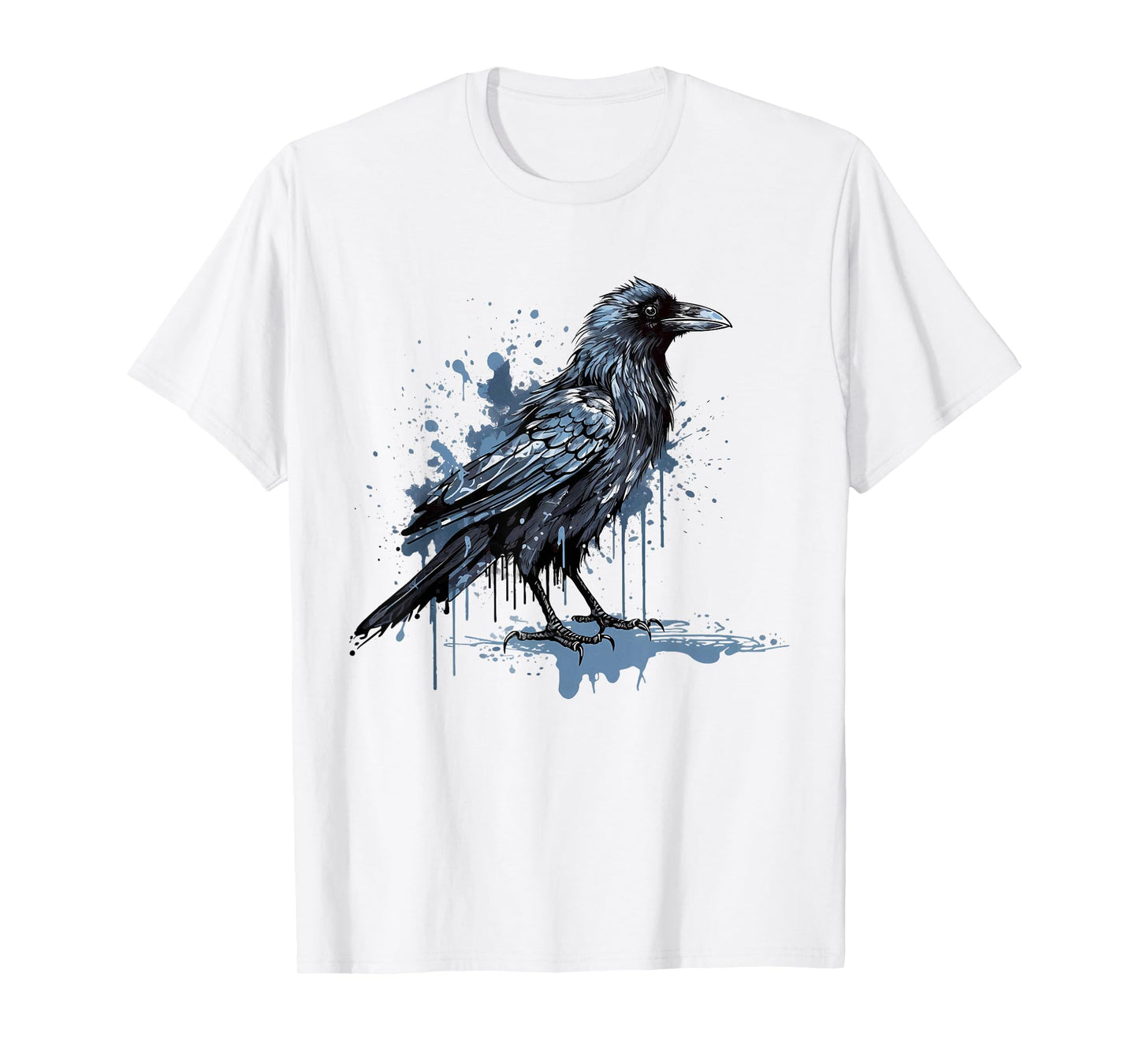 Vintage Raven Crow Gothic Bird Graphic Art Design Print T-Shirt