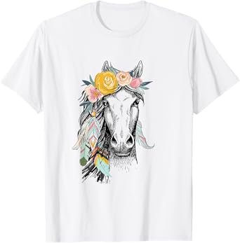 Cowgirls and Girls Who Love Horses Cute Hippy Boho Western T-Shirt