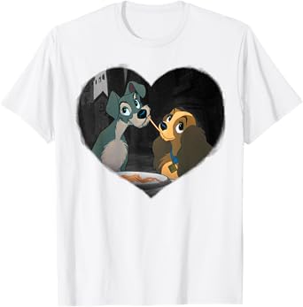 Lady and the Tramp - Spaghetti Kiss Heart T-Shirt