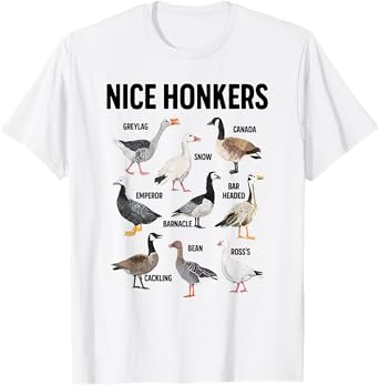 Nice Honker Pun Adult Joke Funny Bird Lover Birdwatcher T-Shirt