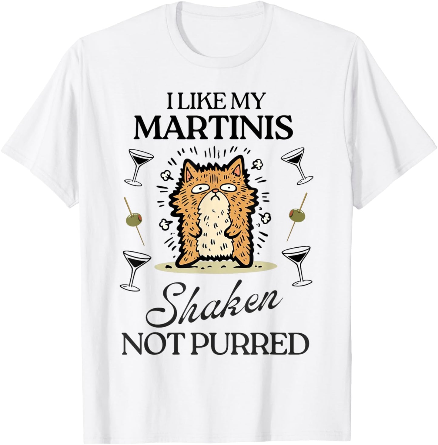 Funny Martini Pun for Cat Lovers T-Shirt