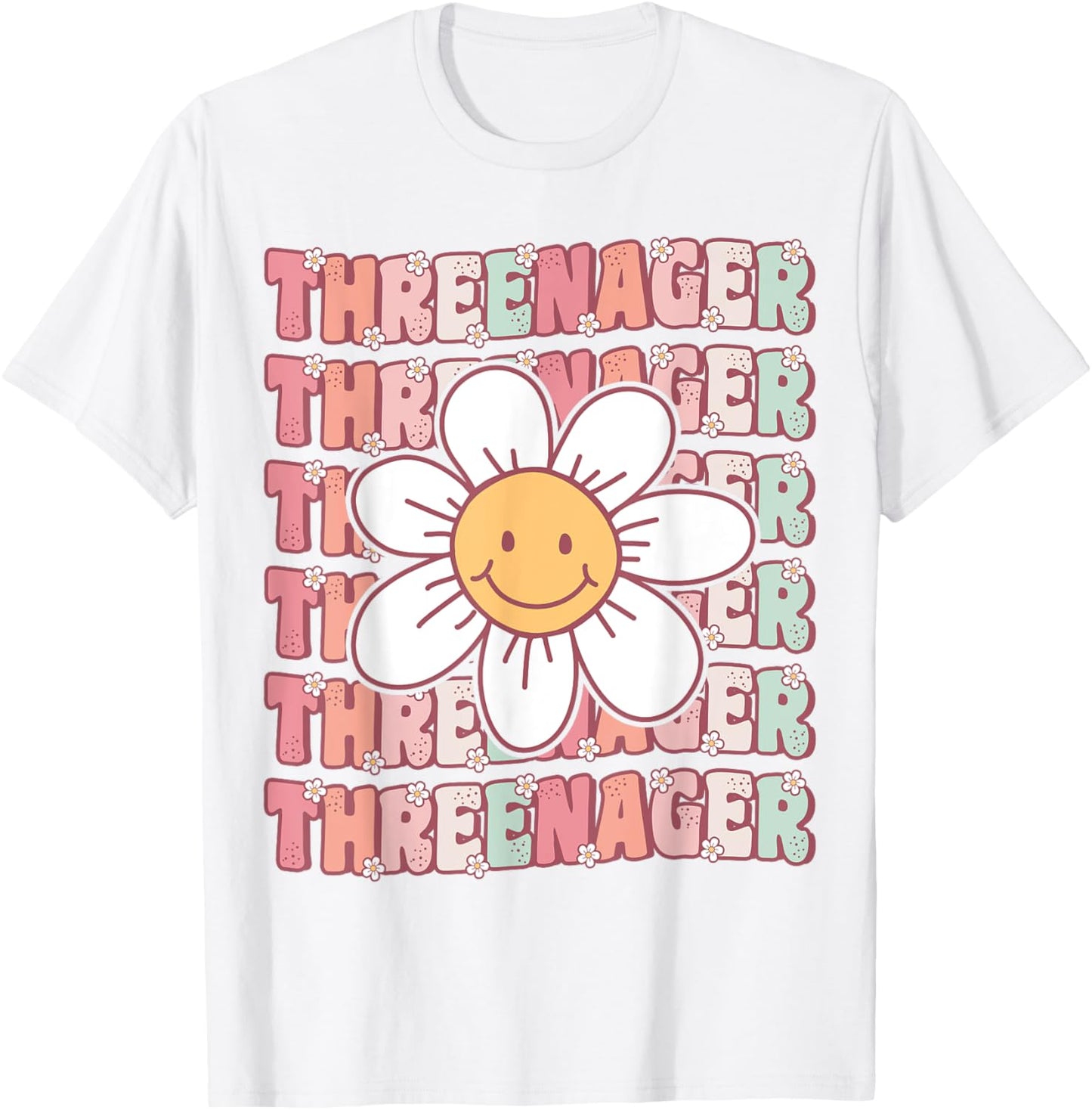 Matching Groovy Party Threenager Cute Groovy 3rd Birthday Party Daisy Flower T-Shirt