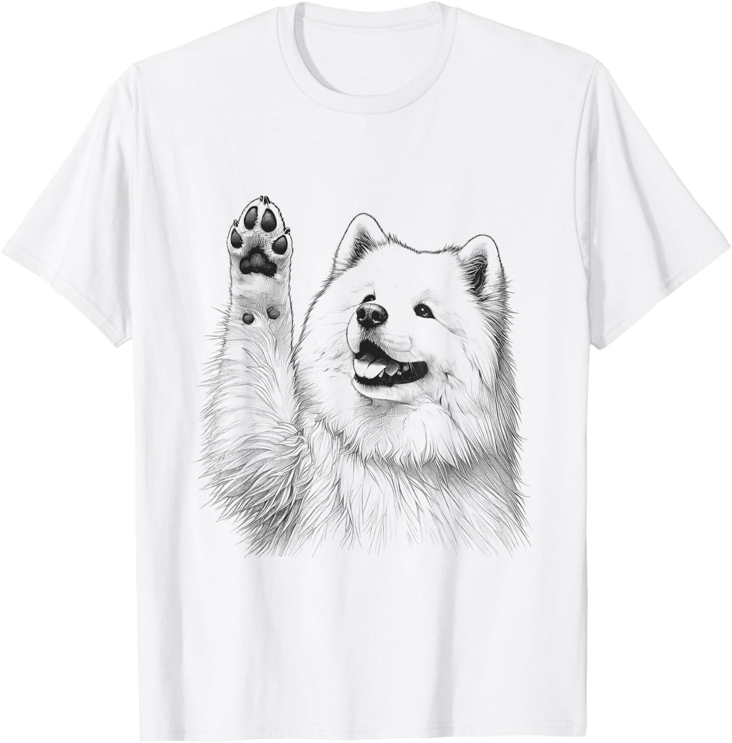 Samoyed Raising Paw Design For Dog Owner T-Shirt