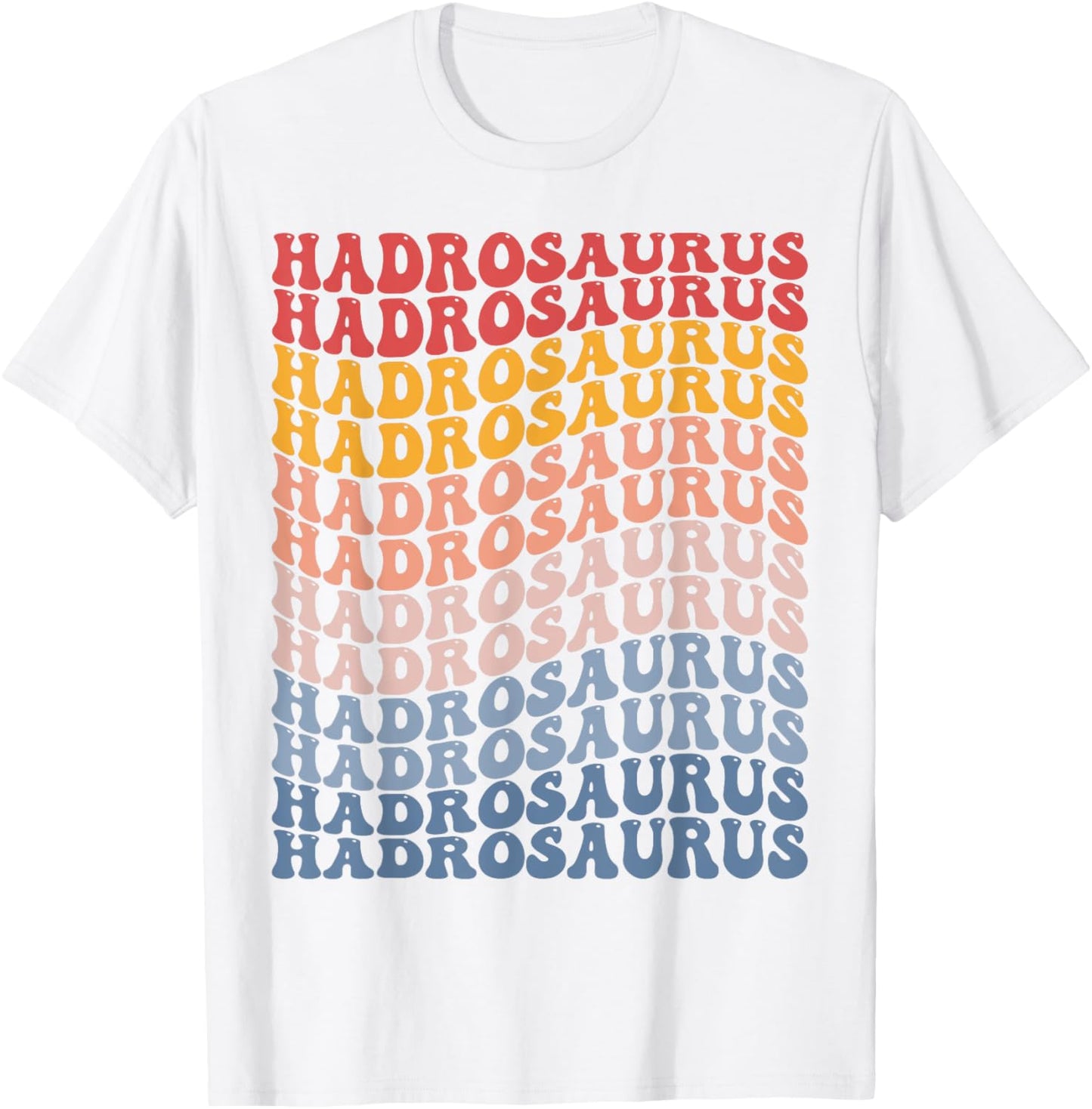 Hadrosaurus Groovy Retro Dinosaur T-Shirt
