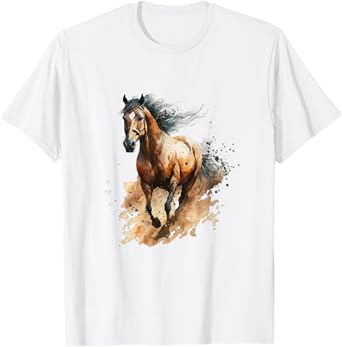 Beautiful Horse Graphic Horse Art Print for Girls T-Shirt