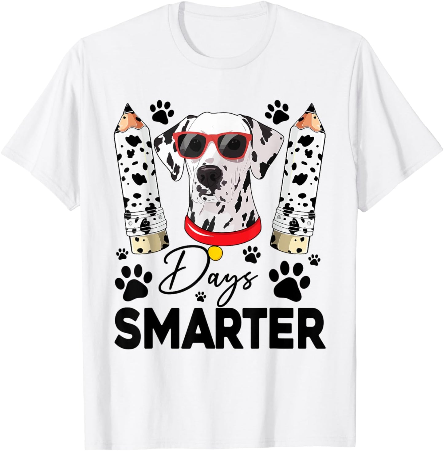 100 Days Smarter Dalmatian Dog 100 Days Of School Kids Boys T-Shirt