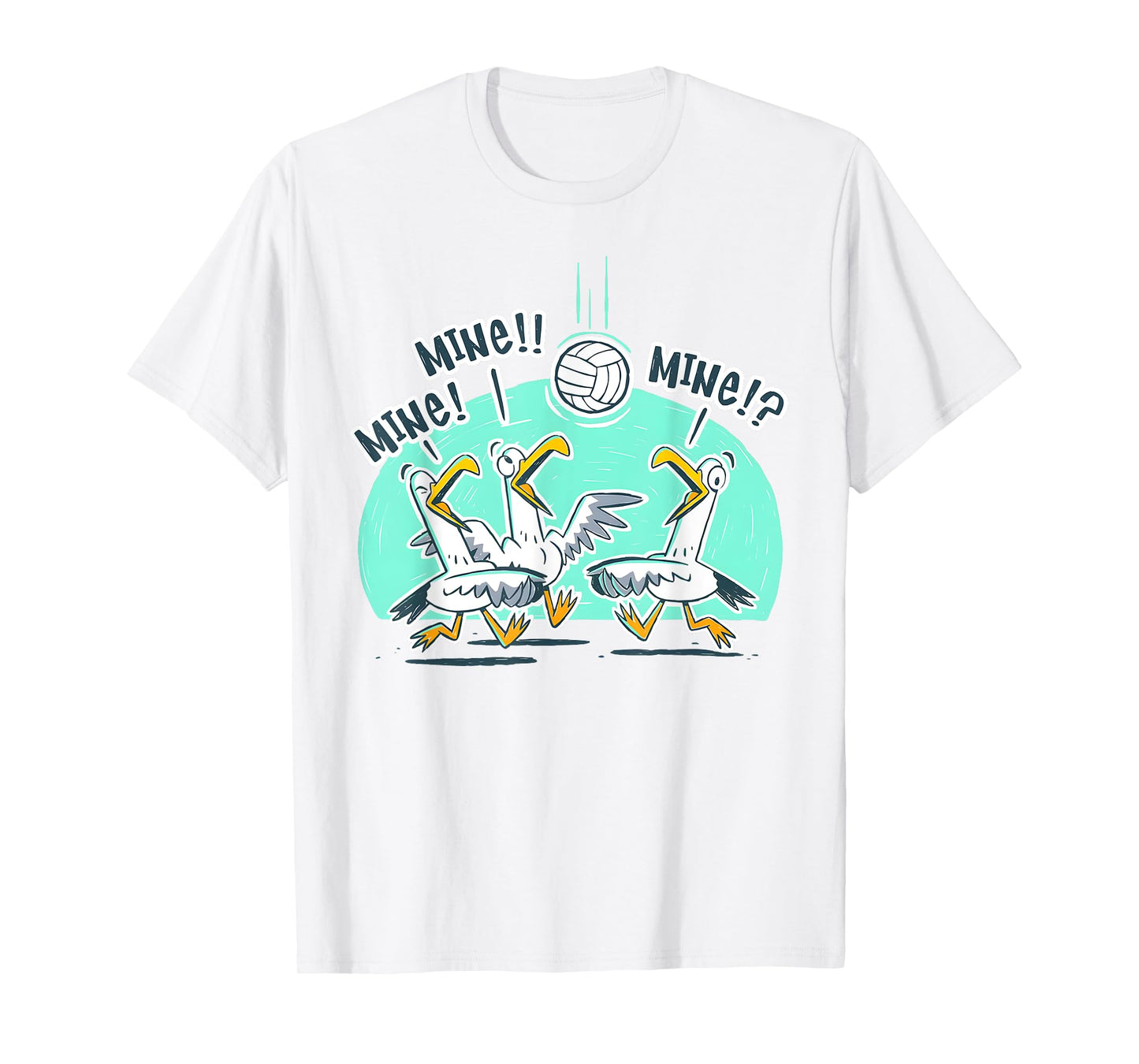Funny Bird Playing Volleyball T-Shirt