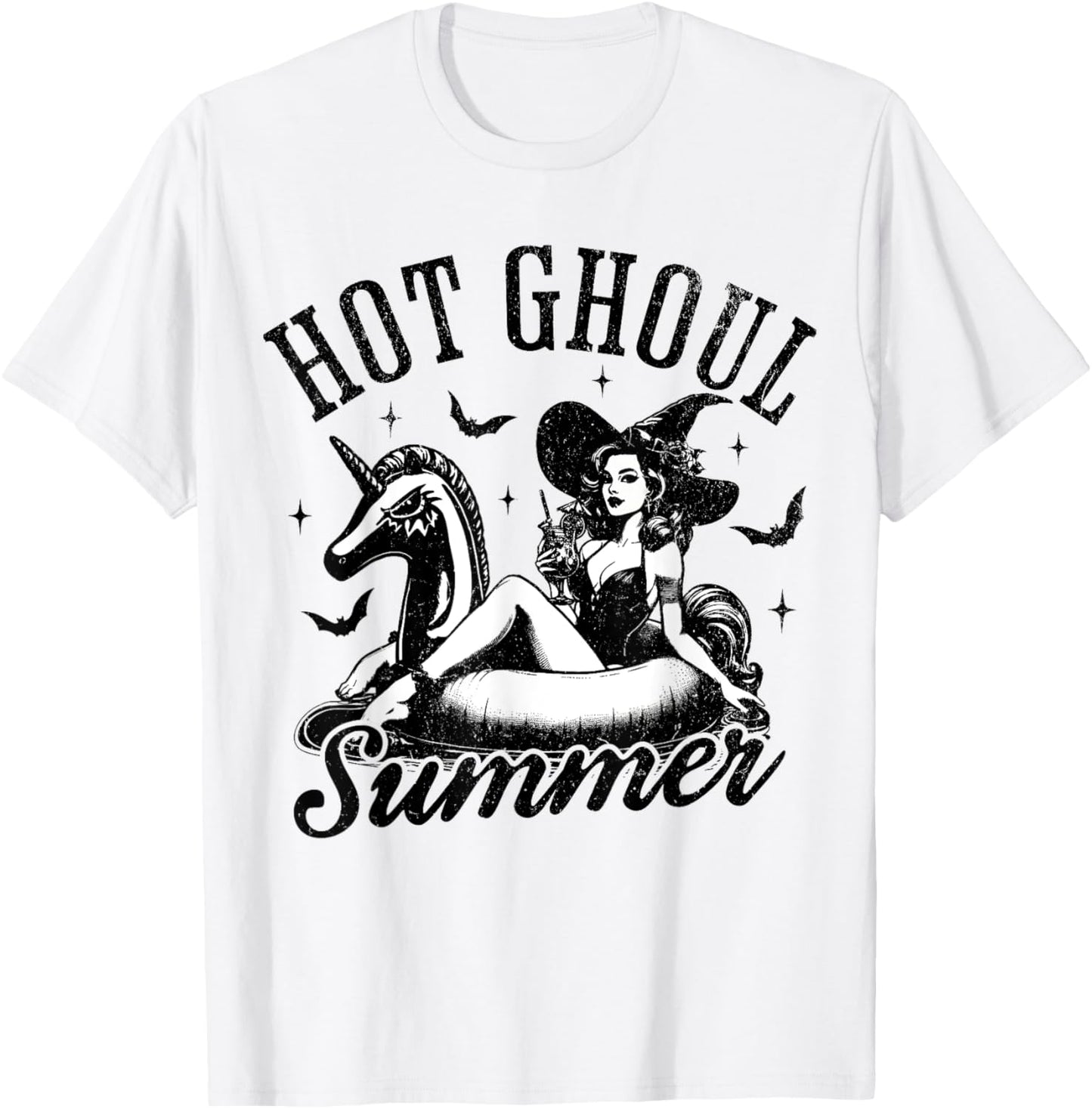 Hot Ghoul Summer Funny Witch Spooky Summer Vacation Hawaii T-Shirt