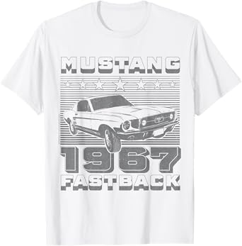 Ford - Mustang Fastback Patriotic Stars And Stripes 1967 T-Shirt
