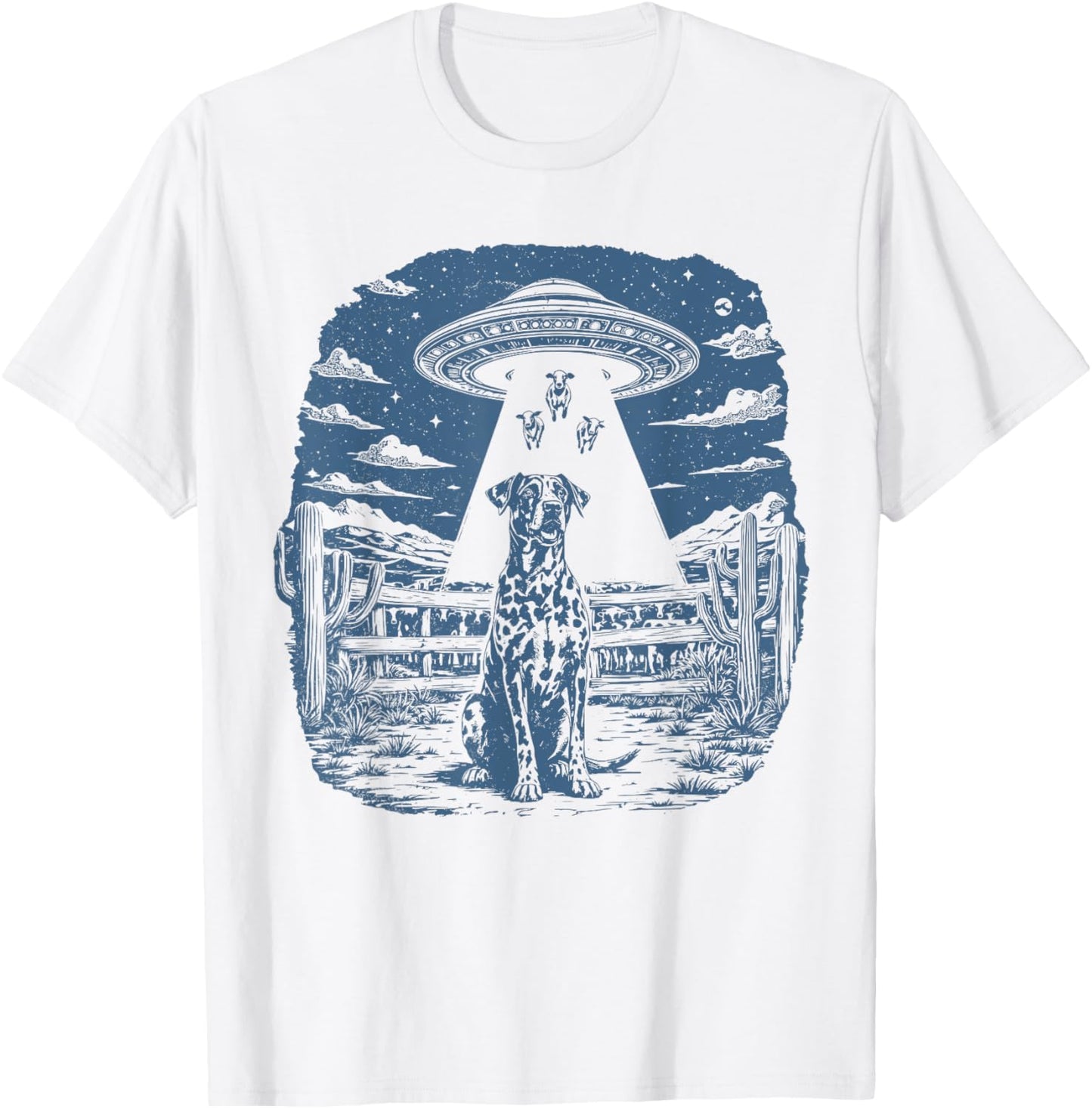 Funny Working Catahoula Leopard Dog Farm Ufo Country Life T-Shirt