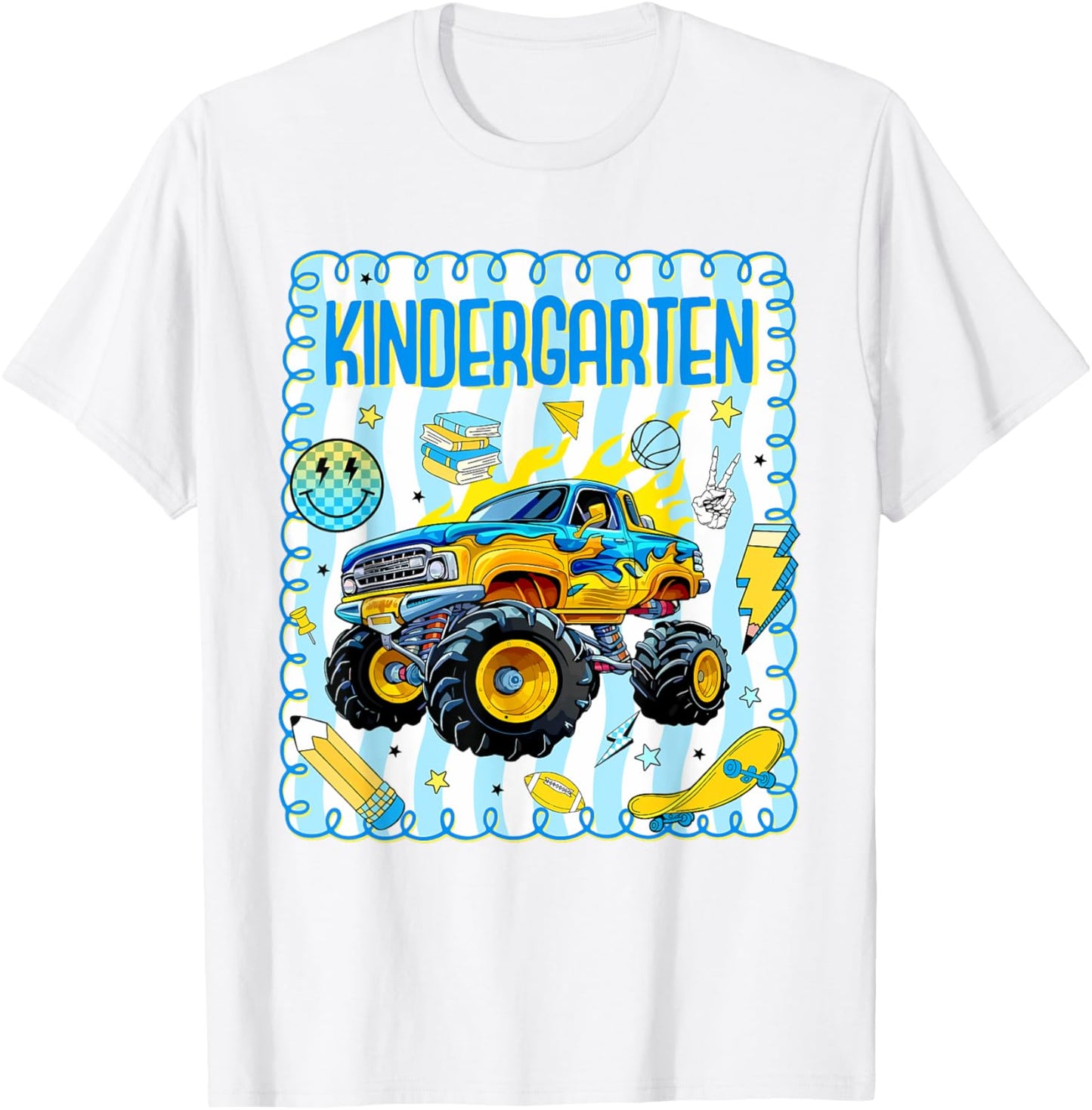 Funny Back to School Monster Truck Kindergarten for Boy Kids T-Shirt
