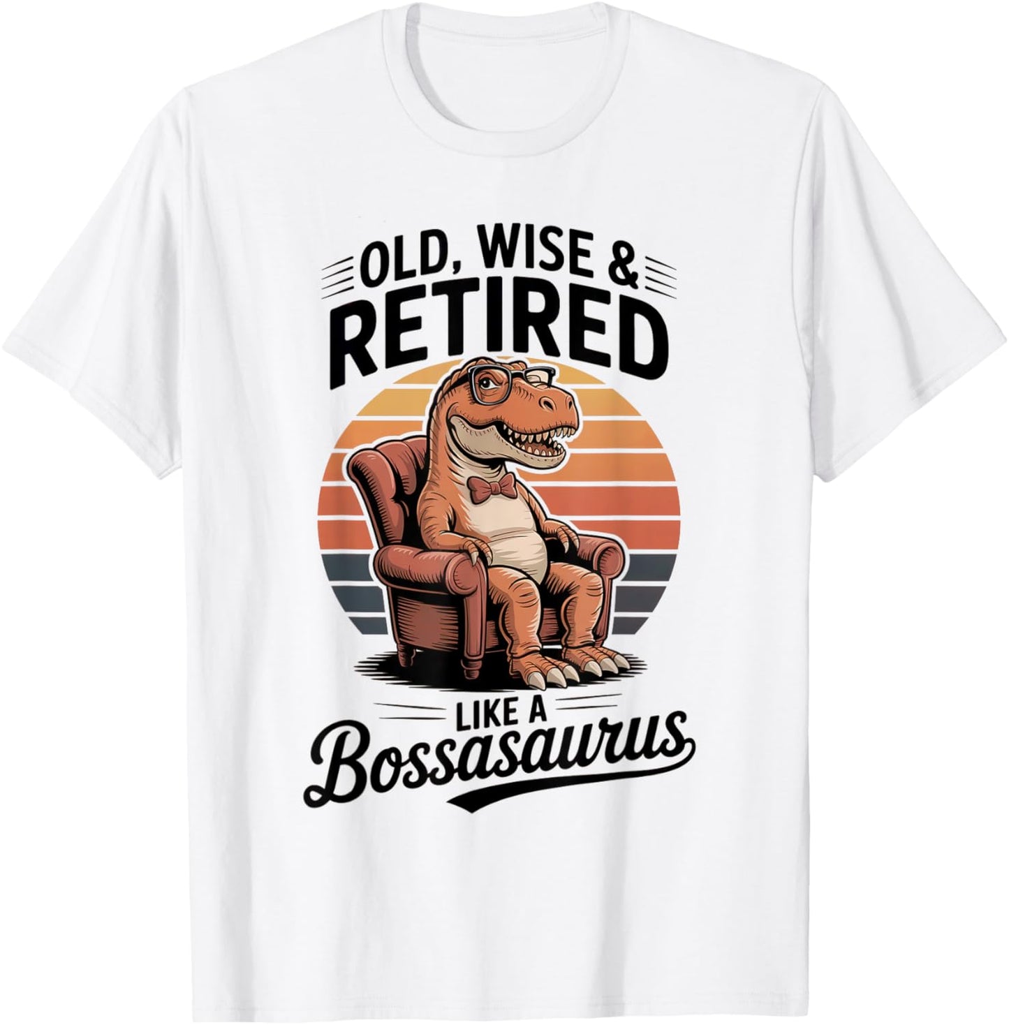 Funny Retired Old Wise Dinosaur T-Rex Vintage Retirement T-Shirt