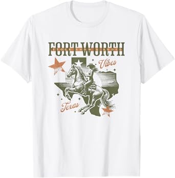 Fort Worth Livestock Show and Rodeo Texas Cowgirl and Horse T-Shirt