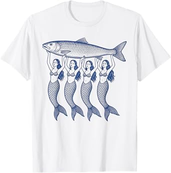 Mermaid Sardine Tinned Fish Sea Food Canned Sardines Ocean T-Shirt