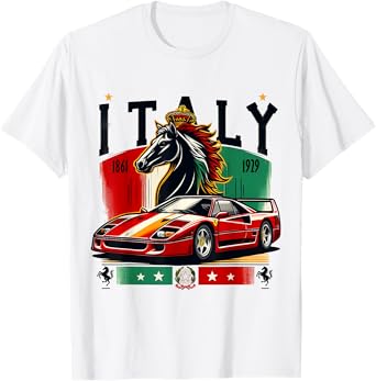 F40 Italy Supercar Black Horse T-Shirt