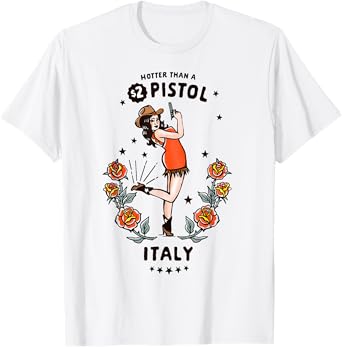 Cute Vintage Italy Cowgirl: Italian Spaghetti Western Cowboy T-Shirt