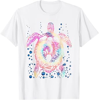 Ocean Animal Tie Dye Tribal Sea Animal Maori Turtle T-Shirt