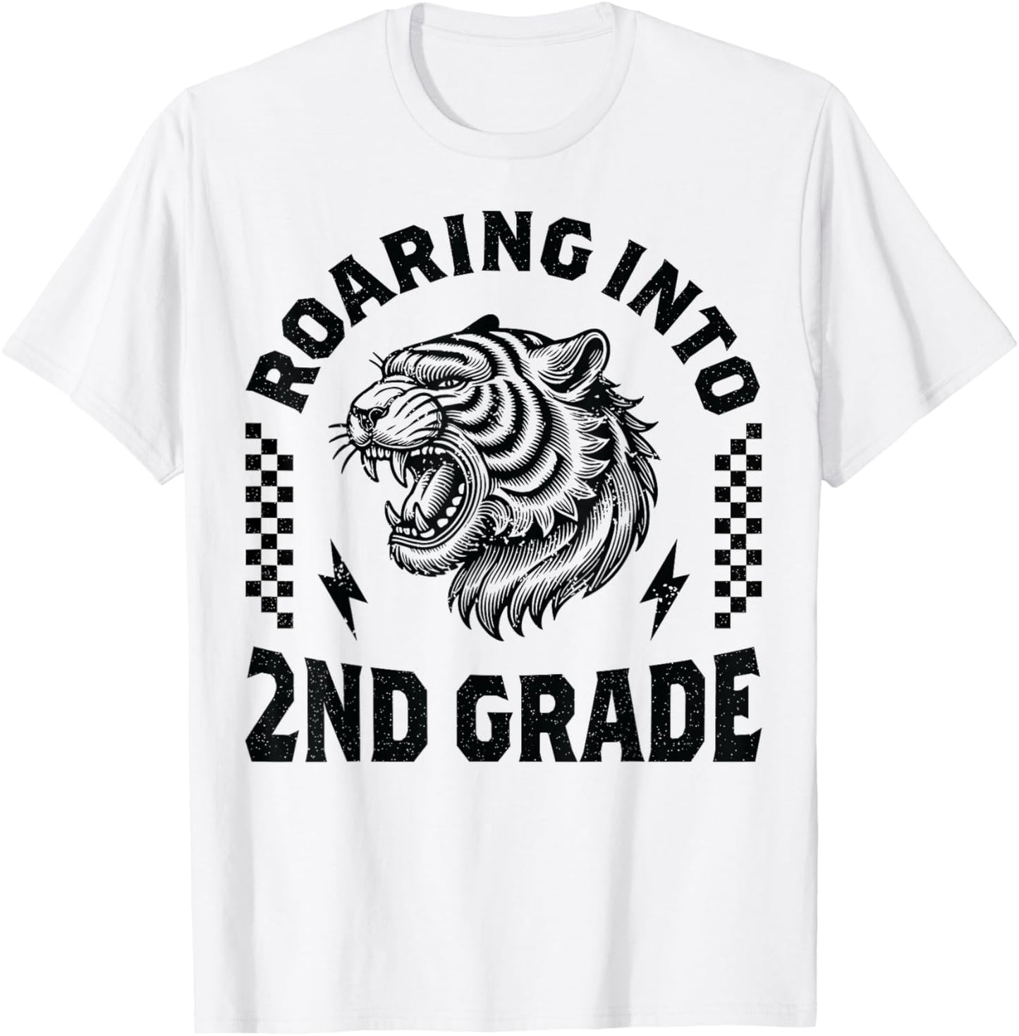 Roaring Into 2nd Grade Tiger Back to School Boy Girl Funny T-Shirt