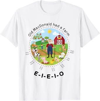 Old MacDonald had a farm English Nursery Rhyme Theme T-Shirt T-Shirt