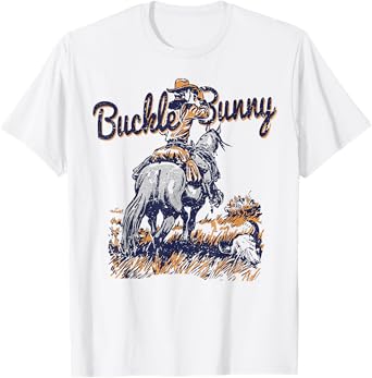 Cowboy Ranch Buckle Bunny Western Cowgirl T-Shirt