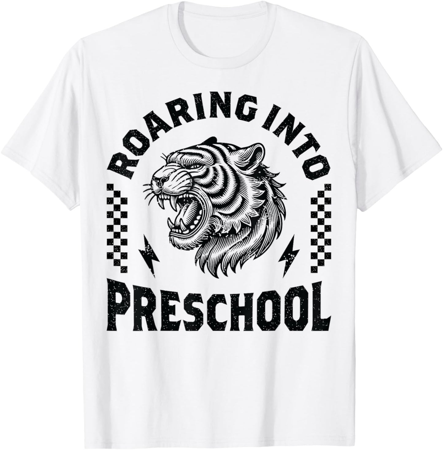 Roaring Into Preschool Tiger Back to School Boy Girl Funny T-Shirt