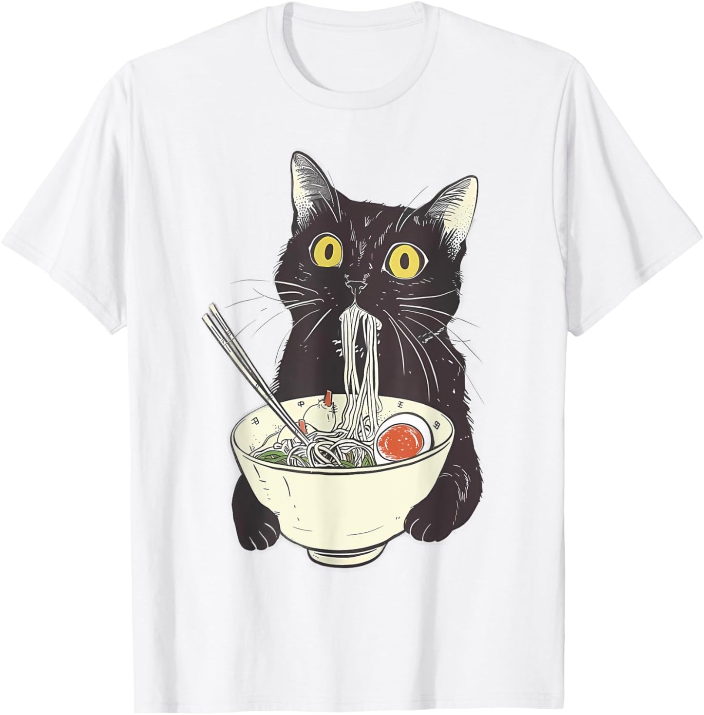 Cat Ramen Noodle Japanese Anime Manga Kawaii Cat T-Shirt
