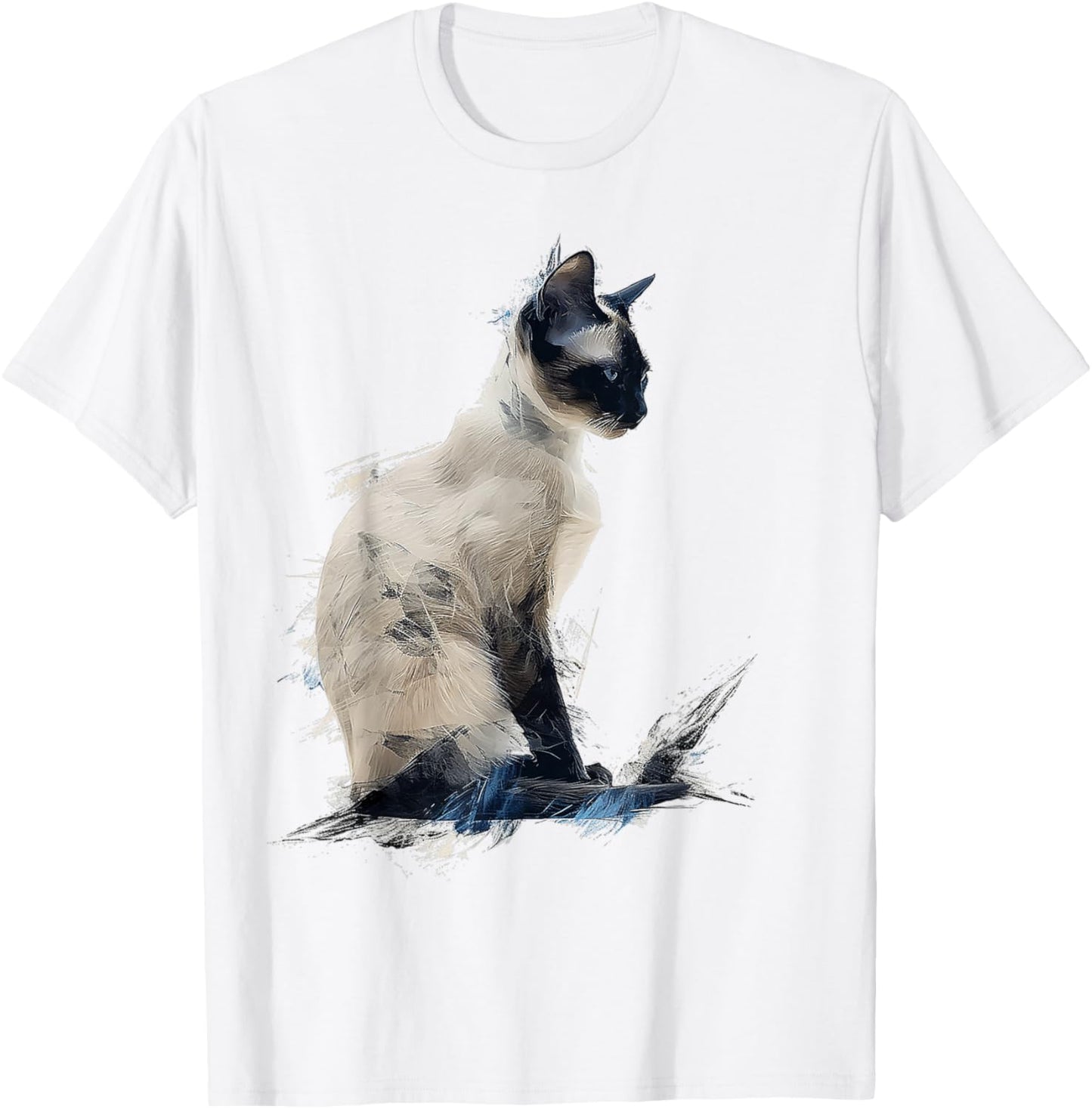 Cat Abstract Motif Drawing Art Animal Cat T-Shirt