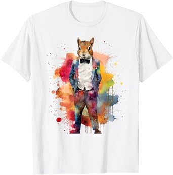 Squirrel Colourful Artwork - Animal Art Squirrel T-Shirt