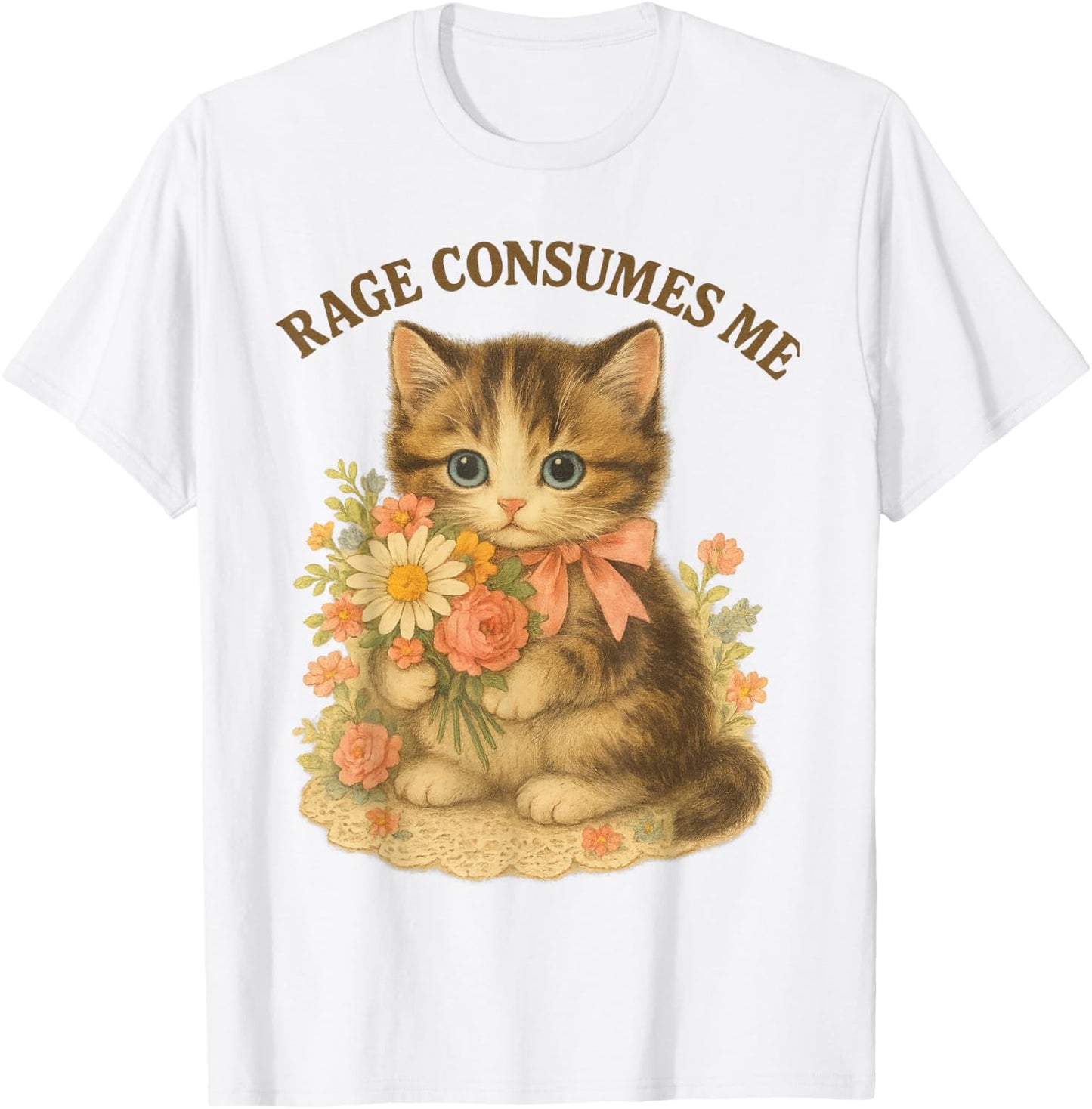 Cat Rage Consumes Me , Cute Cat Funny Men Woman T-Shirt