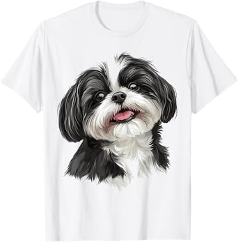 Shih Tzu Dog Motif Pet Illustration Shih Tzu Men Women Kids T-Shirt