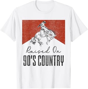Raised On 90's Country Music Vintage Western Cowgirls T-Shirt