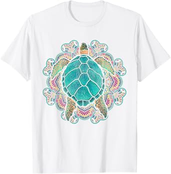 Sea Animal Turtle Lover Polynesian Tattoo Tribal Turtle T-Shirt